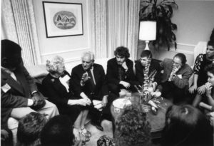 Bernstein Benefit, Oct. 29, 1988 - Bernstein with visitors